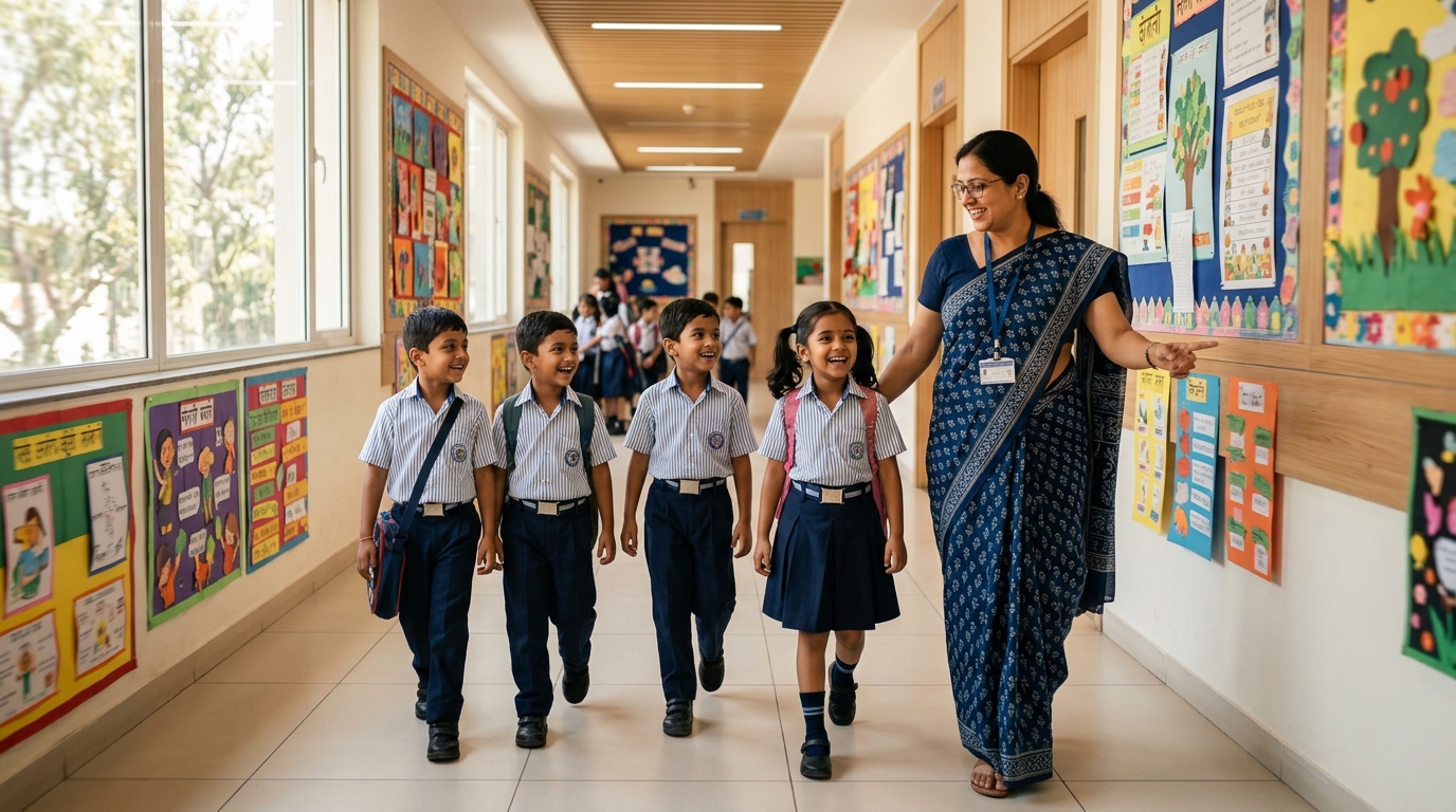 Little Pearl Academy Teachers with Students